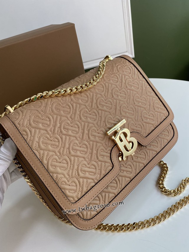 Burberry專門店新款中號TB刺繡絎縫鎖扣包 巴寶莉羔羊皮鏈條單肩斜挎女包 yxb1170